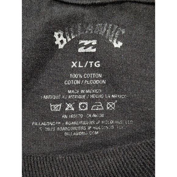 BILLABONG Black Embroidered Graphic Logo T-shirt Men's Size XL - Picture 6 of 7